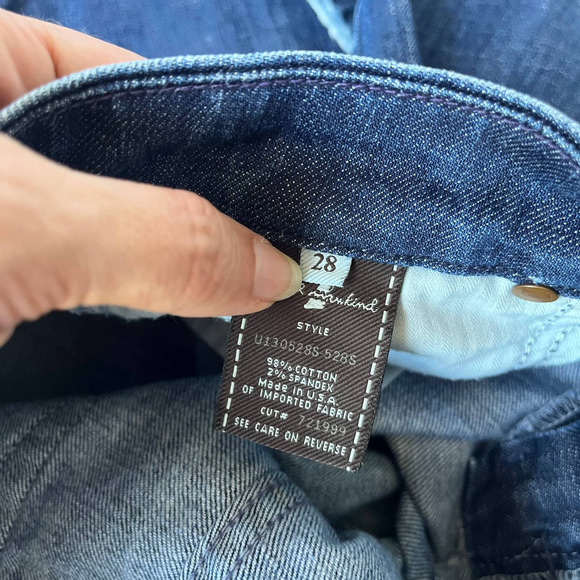 7 for all Mankind "A" Pocket Low Rise Jeans Size 28 Medium Wash Denim Wide Leg - Picture 10 of 13